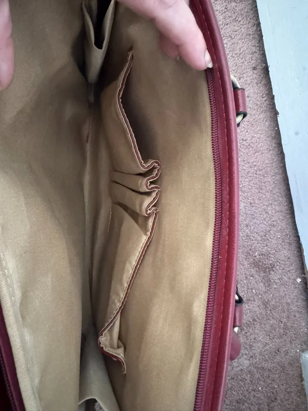 Kattee Red Leather Computer Bag. Like New